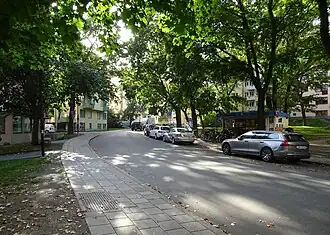 Strålgatan söderut.