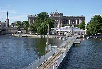Passerelle temporaire entre Strömparterren et Strömbron, 2010.