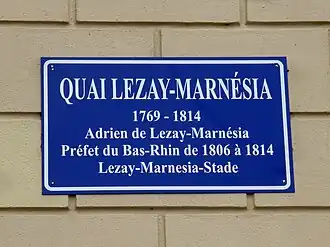 Plaque du quai.