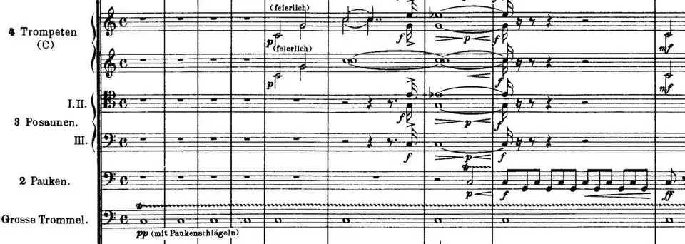 Les premières mesures du thème composé par Strauss.