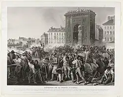 Défense de la porte Saint-Denis, d'après Hippolyte Lecomte, (1831), Rikjsmuseum, Amsterdam.