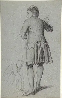 Étude d'un homme debout frappant à une porte, croquis d'un homme assis, New York, Metropolitan Museum of Art.