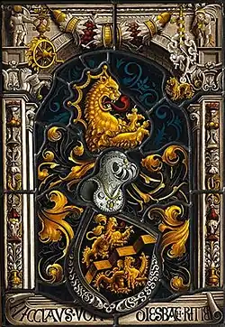 Vitrail aux armoiries de Niklaus von Diesbach (XVe&nbsp;siècle).