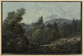 Johann Baptist Stuntz, Vue du château de Spesbourg (vers 1800).