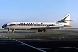 Photo d'un avion Caravelle sur le tarmac d'un aéroport