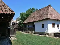 Maison rurale et porte sicule dans le Musée István Molnár.