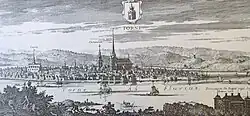 Torneå (fondée en 1620) décrite par Erik Dahlbergh dans son Suecia antiqua et hodierna (1716).