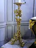 Guéridon porte-torchère en bois doré de style Louis XIV