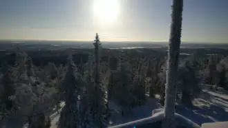Vue aérienne de la station.