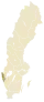 Carte représentant la province de Bohuslän au sein de la Suède, au sud-ouest du pays.