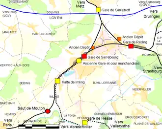 Plan des lignes du secteur de Sarrebourg – Réding