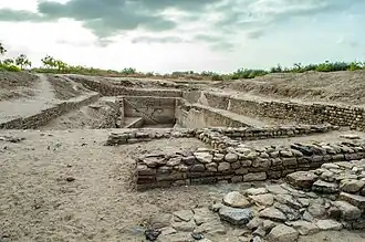 Dholavira, un des sites archéologiques majeurs de la civilisation de la vallée de l'Indus. Il fut découvert dans les années 1960.