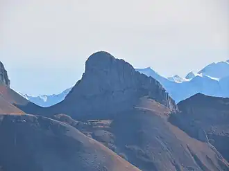 La tête de la Forclaz depuis le Petit Bargy au nord-ouest.