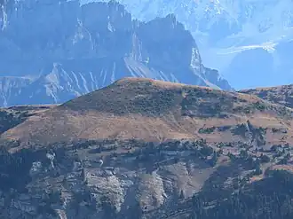 La tête des Muets depuis le Petit Bargy au nord-ouest.