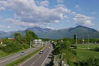 L'A13 entre Magadino et Tenero.