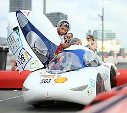 TIM07 is a Urban Concept car conceived and built by students from the association TIM (INSA Toulouse and Paul Sabatié University) between 2009 and 2015. This picture was taken in London the week of its first world record : 684,7&nbsp;km with 1L of ethanol !
