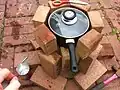 Mini rocket stove en briques.