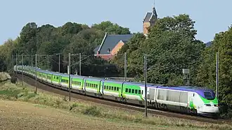 Rame TGV TMST 3213/3224, passant à Feuchy, en septembre 2020.