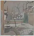 Neige sur le jardin à Saint-Doulchard, pastel, 43 x 61. Collection particulière.