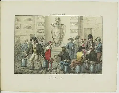 Porteurs d'eau s'approvisionnant à la fontaine en 1825.