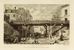 Paris en train : percée de la rue de Madrid sous la rue du Rocher (avril 1868)