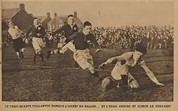 Taillantou au Ravenhill Stadium en 1930 face à l'Irlande.