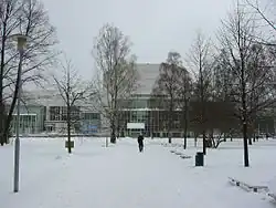La maison de Tampere vue du parc.