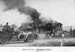 Troupes allemandes près d'Usdau (Uzdowo), 27 août 1914.