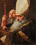 BENCZUR Gyula 1878 - Le Baptème de Vaijk - Détail