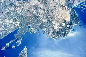 Imagerie satellite de la région