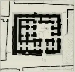 Plan du temple d'Ishtar d'Akkad, localisé dans le Merkes.