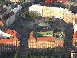 Vue aérienne de l'église.