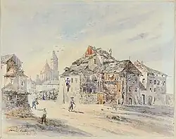 Kazimierz au XIXe&nbsp;siècle aquarelle de Teodor Talowski