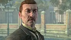 2012 : Watson, surpris, voit Holmes s'enfuir après une explosion.