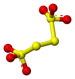 Image façon boule et bâton de l'ion tétrathionate