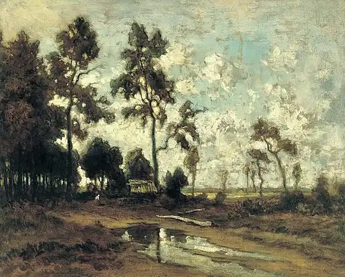 La Cabane des charbonniers dans la forêt de Fontainebleau, vers 1855,musée Thyssen-Bornemisza, Madrid.