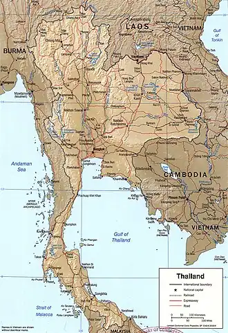 carte : Géographie de la Thaïlande