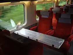 Intérieur d'origine des rames Thalys, en classe « Premium » ou « Comfort ».