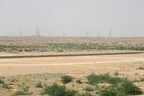 Parc éolien à la périphérie de Jaisalmer.