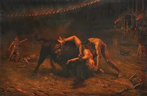 Ursus sauvant Lygie pendant les jeux du cirque, par A. D. M. Cooper.