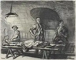 Muirhead Bone : Cave du château de Contalmaison : la mort d'un héro