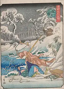"La temple Inari à Akatenugi)", de la série des Vues Comiques des Lieux célèbres d'Osaka