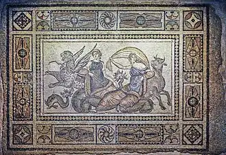 Le rapt d'Europe, mosaïque de Zeugma, IIe&nbsp;siècle-début IIIe&nbsp;siècle, musée de Zeugma, Gaziantep.