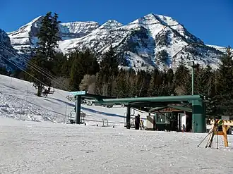 Vue aérienne de la station.