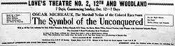 Description de l'image The Symbol of the Unconquered 1920 newspaperad.jpg.