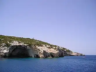 Les Grottes Bleues, pointe nord, côté est