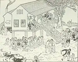 Dessin d'Edward Jenkins dénonçant l'engagisme au Guyana, 1871.