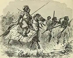 Un caboceer menant ses soldats, illustration de 1877.