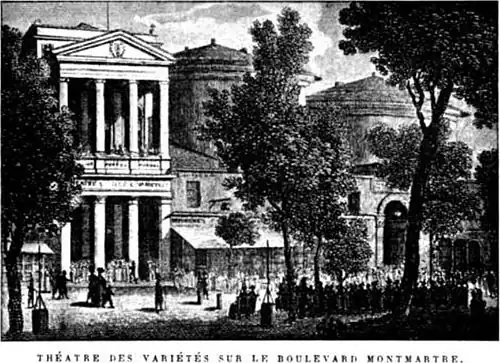 Le théâtre des Variétés, vers 1820.