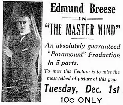Description de l'image Themastermind-1914-newspaperad.jpg.
